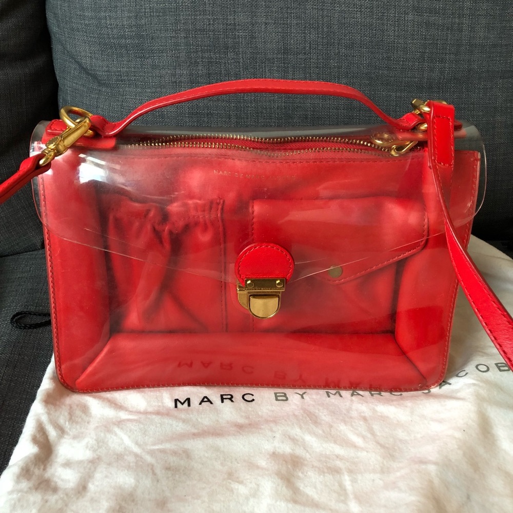 Marc by Marc Jacobs red Clearly Top Handle Bag